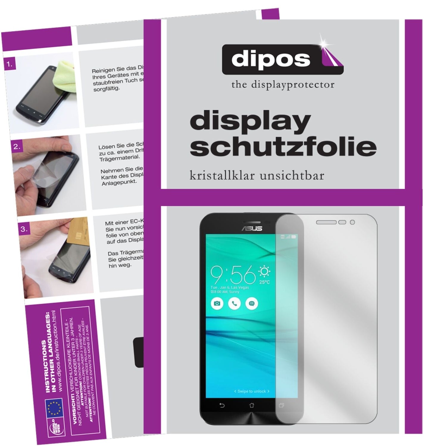 dipos 2x Clear Screen Protector for Asus Zenfone Go (2017)