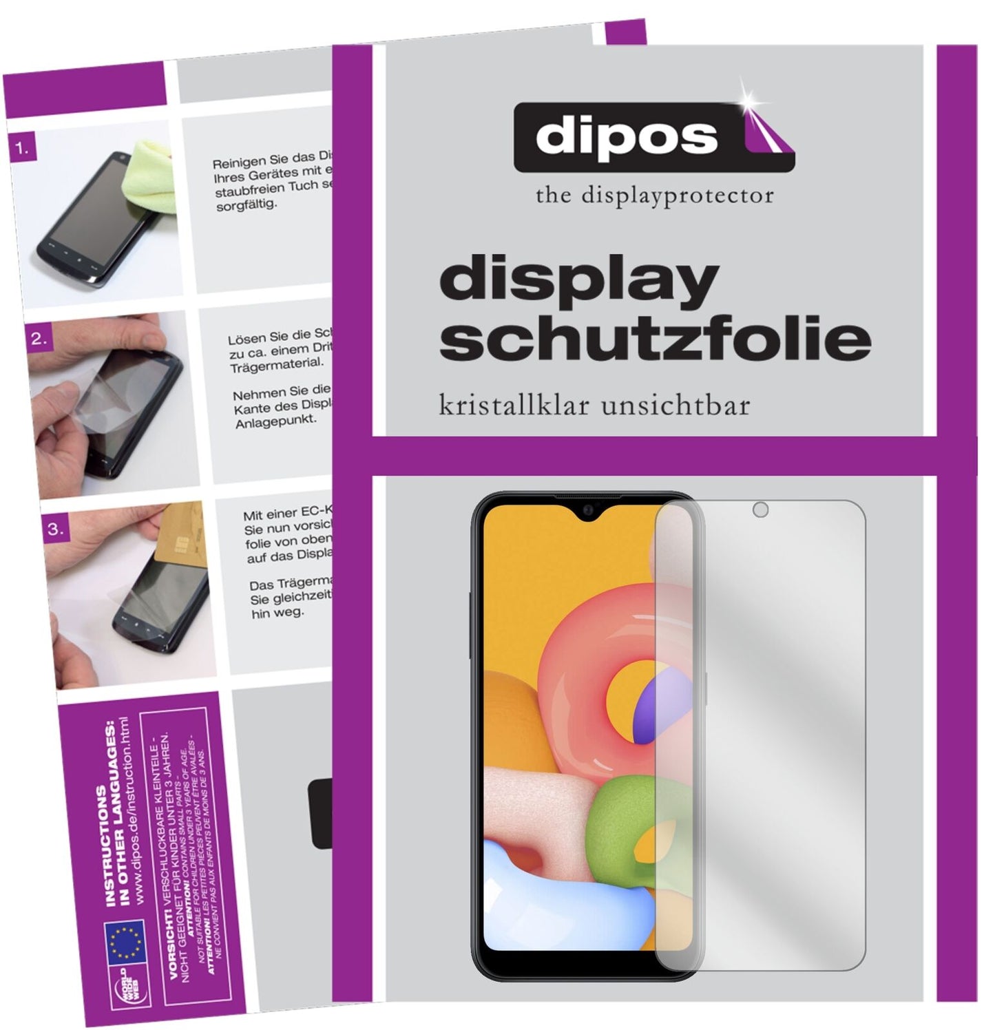 1x Schutzfolie klar für Samsung Galaxy A01 Display-Schutzfolie