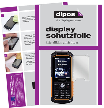 RunzuM8 mit aufgebrachter dipos Displayschutzfolie, glasklare Darstellung ohne Einschränkungen