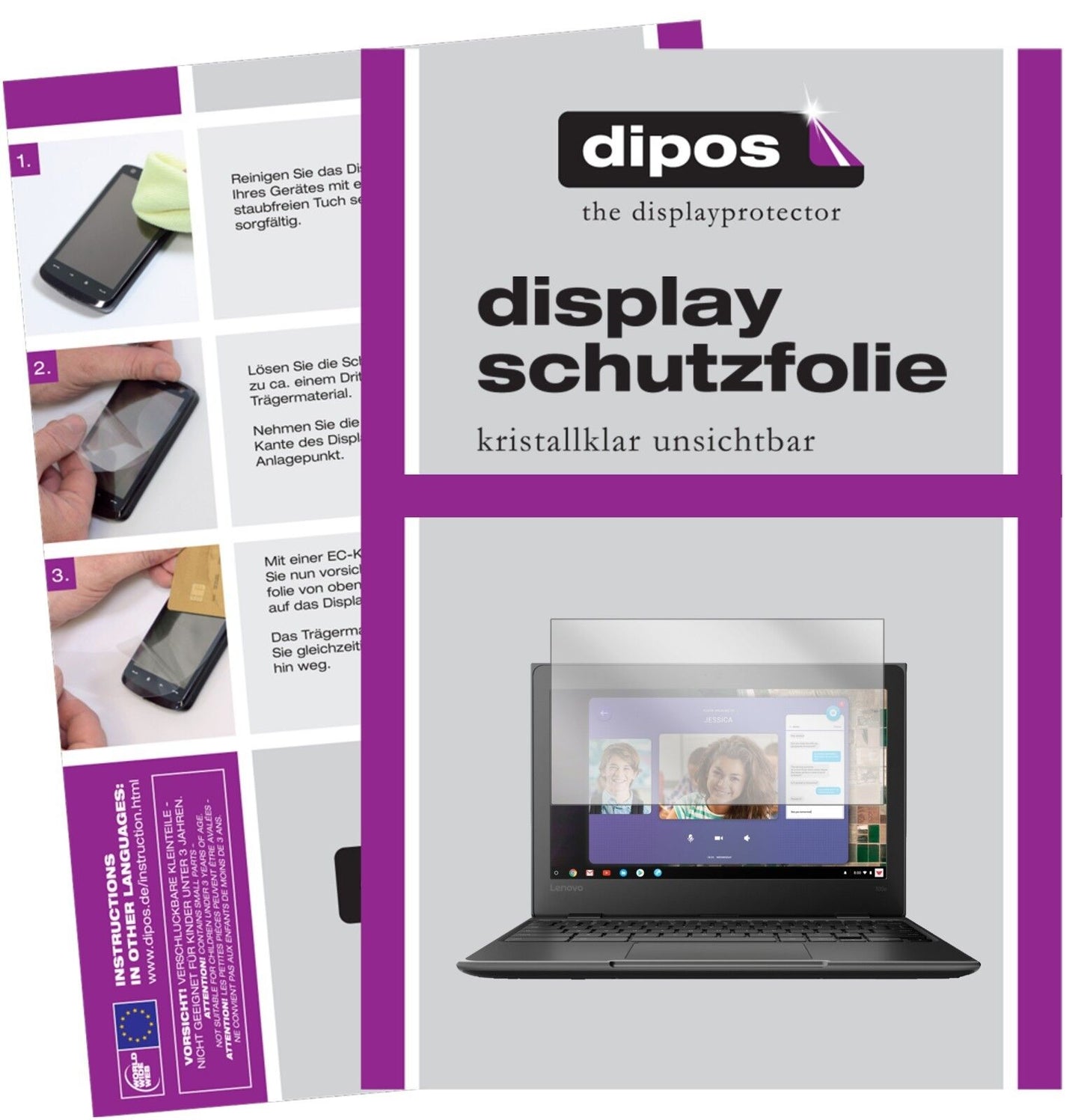 1x Schutzfolie klar für Lenovo 100e Chromebook Display-Schutzfolie