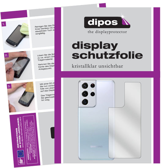 1x Schutzfolie klar für Samsung Galaxy S21 Ultra Rückseite Display-Schutzfolie