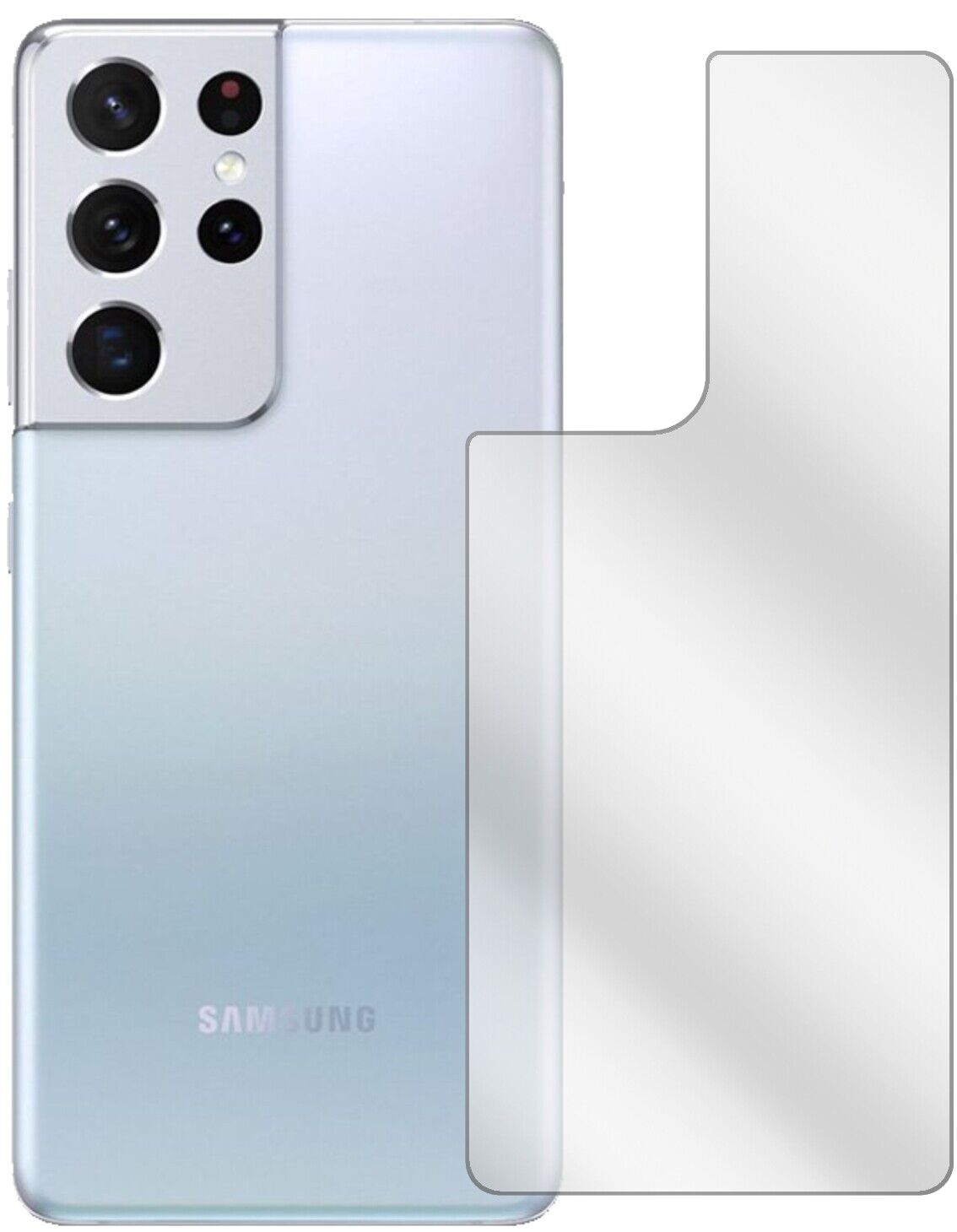 1x Schutzfolie klar für Samsung Galaxy S21 Ultra Rückseite Display-Schutzfolie