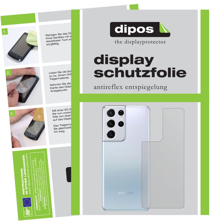 5x Schutzfolie matt für Samsung Galaxy S21 Ultra Rückseite Display-Schutzfolie