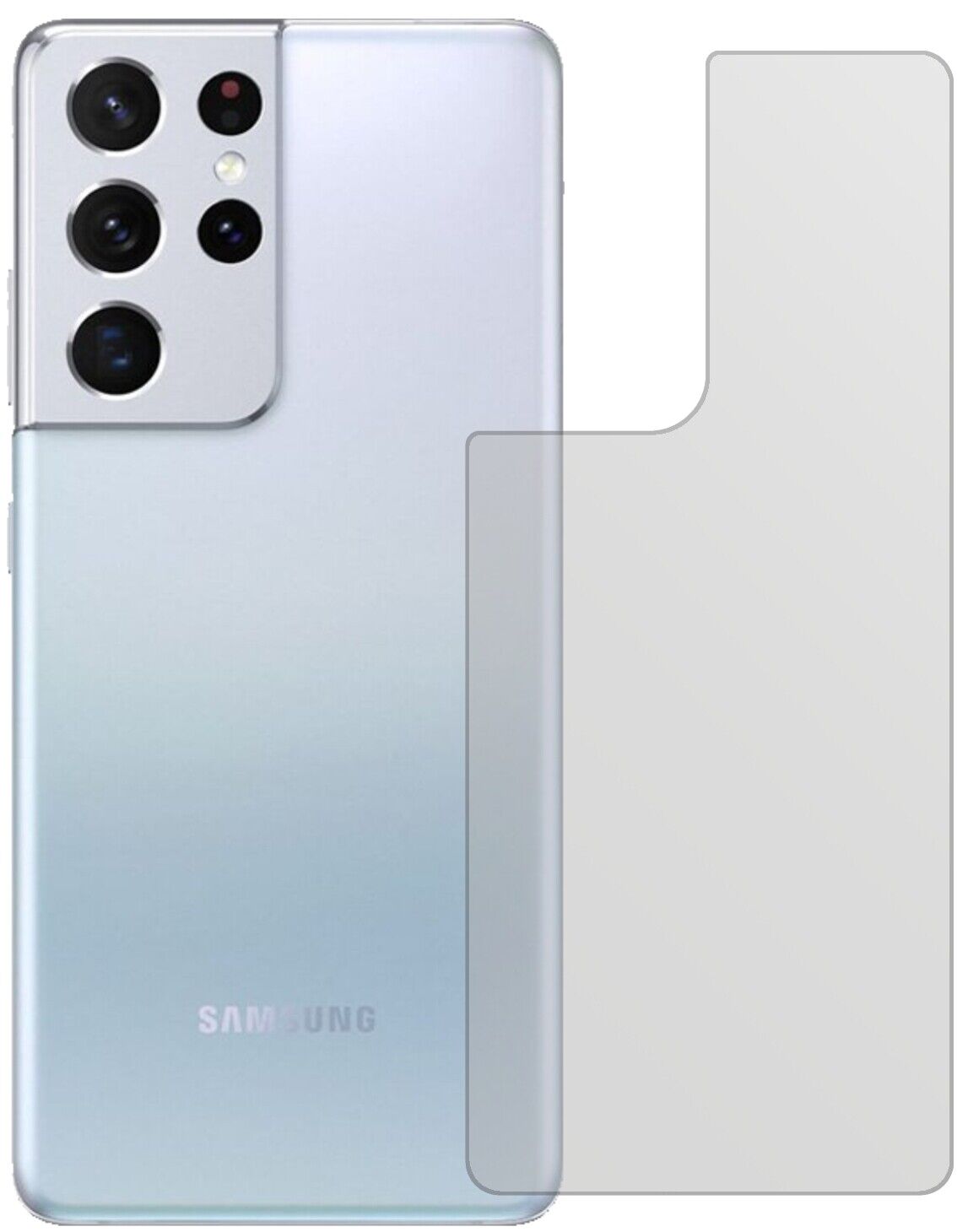 5x Schutzfolie matt für Samsung Galaxy S21 Ultra Rückseite Display-Schutzfolie