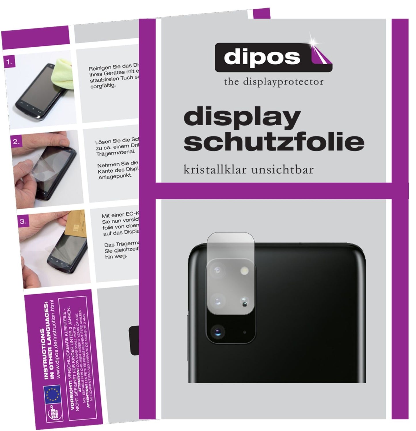 1x Schutzfolie klar für Samsung Galaxy S20 Plus Kameralinse Display-Schutzfolie