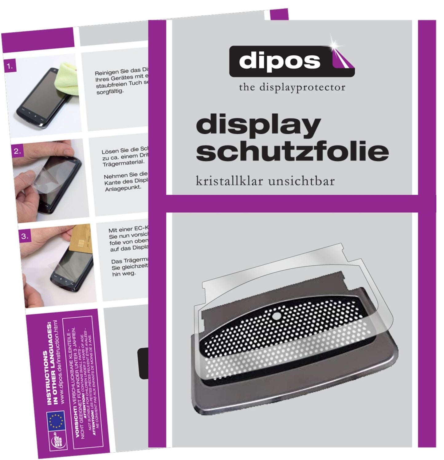 1x Schutzfolie klar für SAECO Xelsis 7680 Tropfblech Display-Schutzfolie