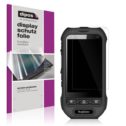 Klare Displayschutzfolie von dipos passend für RugGear RG360, präziser Zuschnitt und blasenfrei montiert