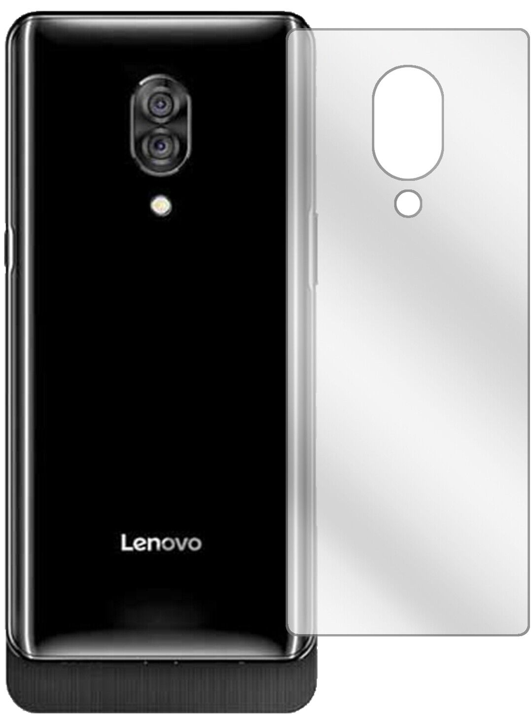 Klare Displayschutzfolie von dipos passend für Lenovo Z5 Pro GT Rückseite, präziser Zuschnitt und blasenfrei montiert