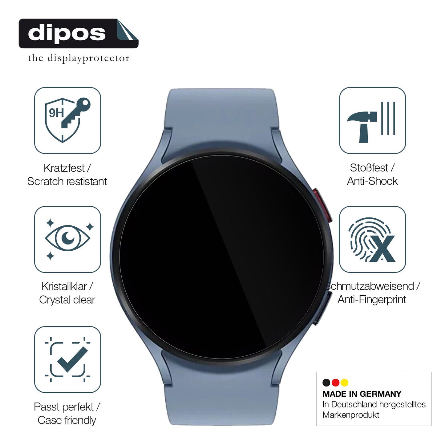 1x 9H Schutzfolie für Samsung Galaxy Watch 5 (44mm) Panzerfolie