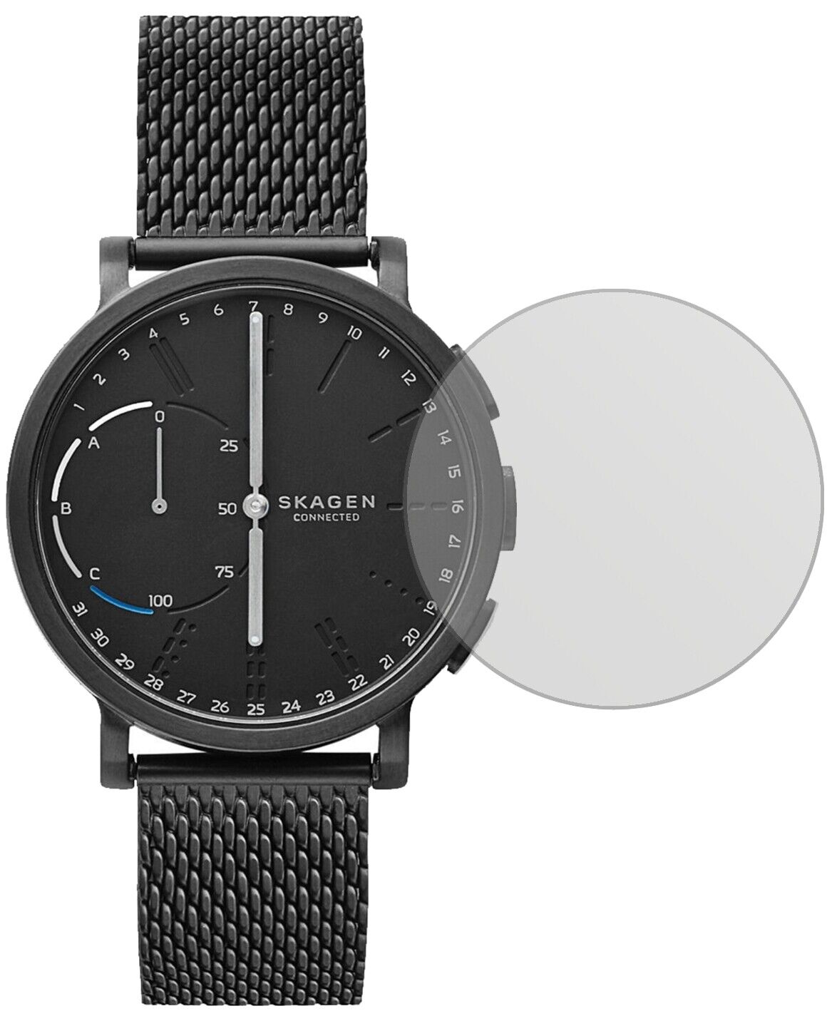 Matte Displayschutzfolie von dipos passend für Skagen Hagen Connected, präziser Zuschnitt und blasenfrei montiert