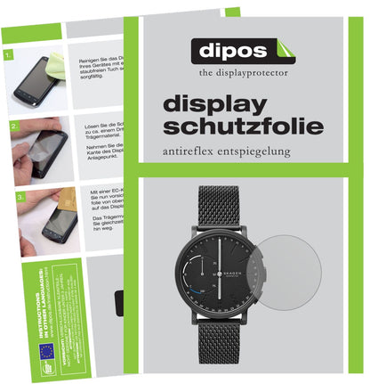 SkagenHagen Connected mit aufgebrachter dipos Displayschutzfolie, die lästige Fingerabdrücke minimiert