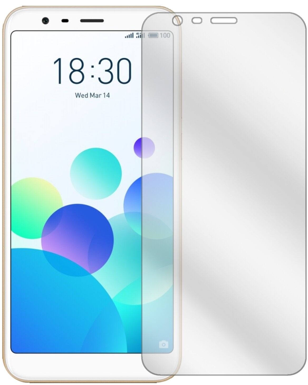 Klare Displayschutzfolie von dipos passend für Meizu M8C, präziser Zuschnitt und blasenfrei montiert
