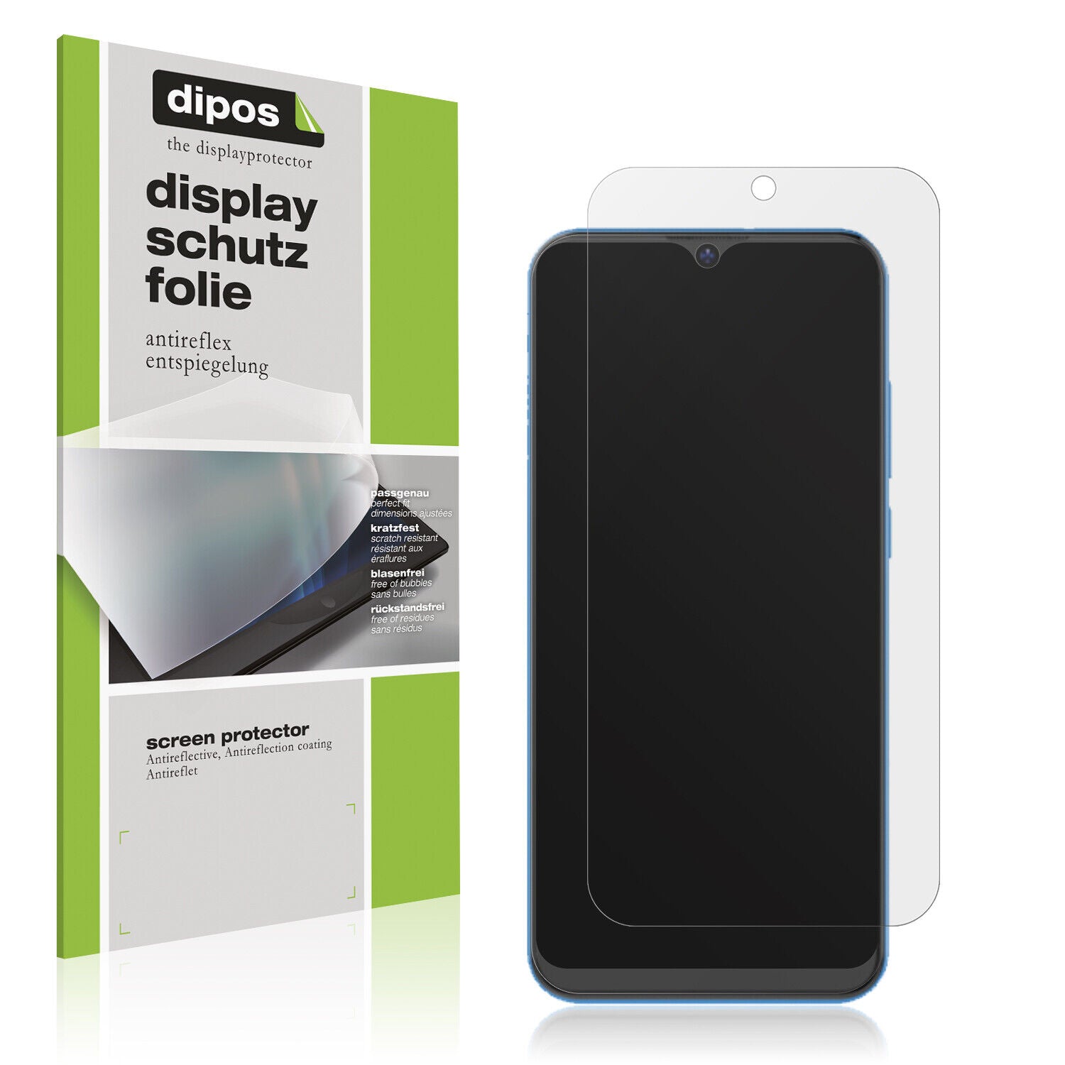 Matte Displayschutzfolie von dipos passend für Benco V62, präziser Zuschnitt und blasenfrei montiert