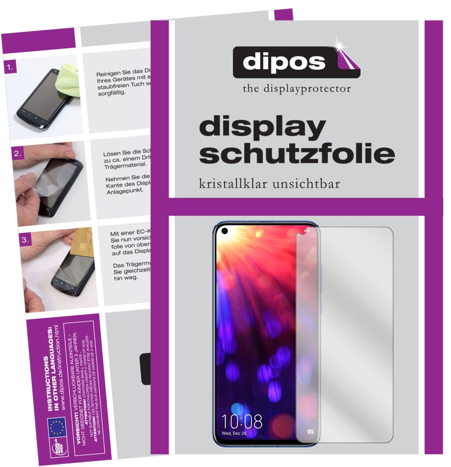 5x Schutzfolie klar für Honor View 20 Display-Schutzfolie