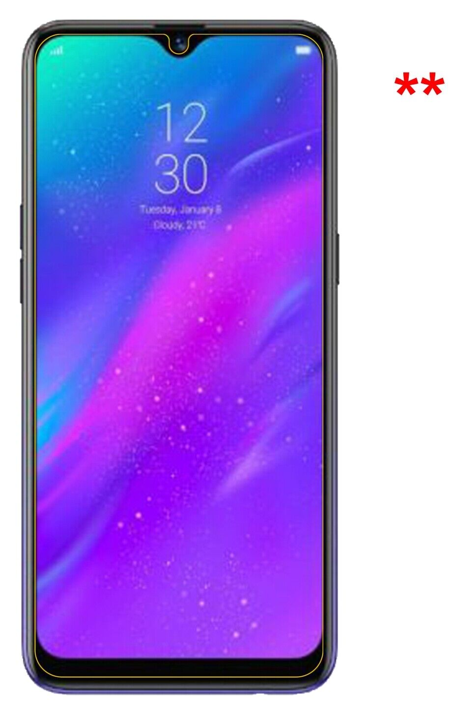 Privatsphäre-Schutz durch Sichtschutz-Folie passend zugeschnitten für Oppo Realme 3 Pro