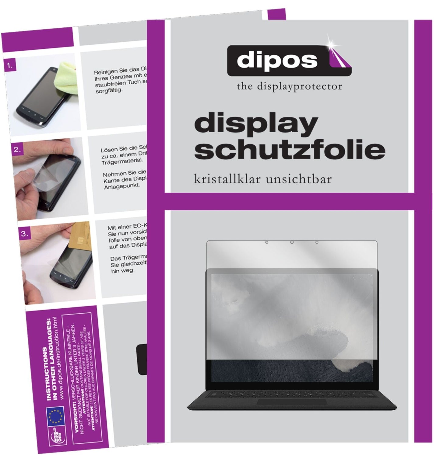 1x Screen Protector clear for Microsoft Surface Laptop 2 13.5 Inch Display Protective Film