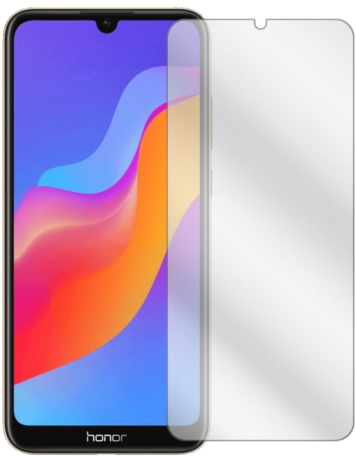 Honor8A mit aufgebrachter dipos Displayschutzfolie, glasklare Darstellung ohne Einschränkungen