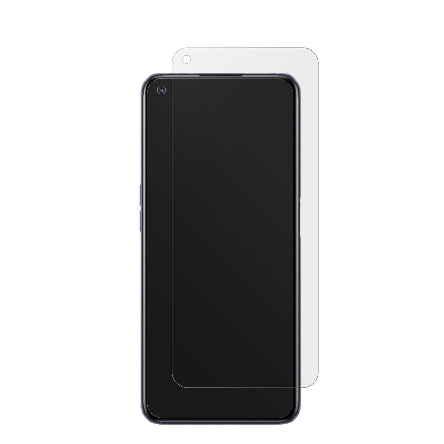 RealmeQ3T mit aufgebrachter dipos Displayschutzfolie, die lästige Fingerabdrücke minimiert