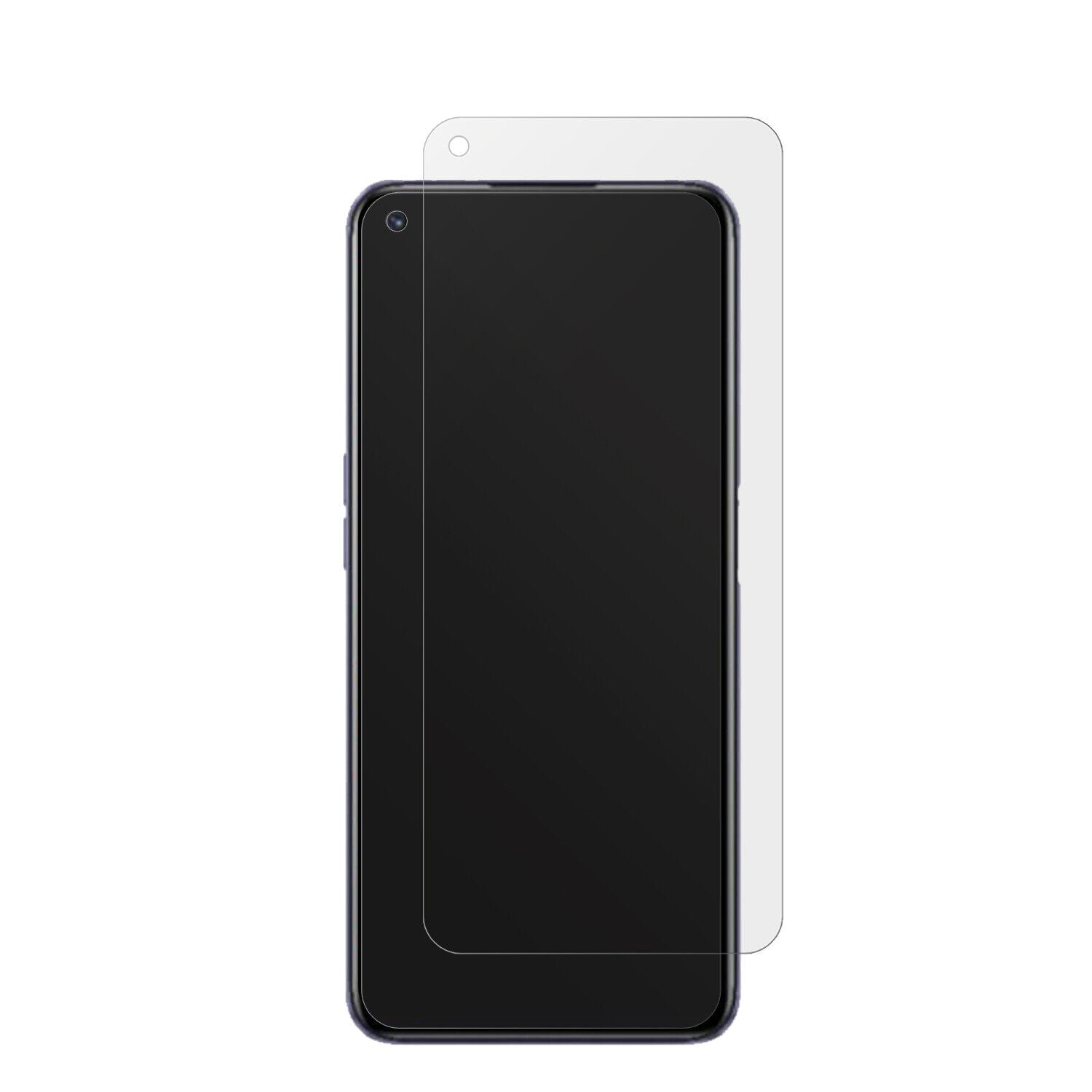 RealmeQ3T mit aufgebrachter dipos Displayschutzfolie, die lästige Fingerabdrücke minimiert