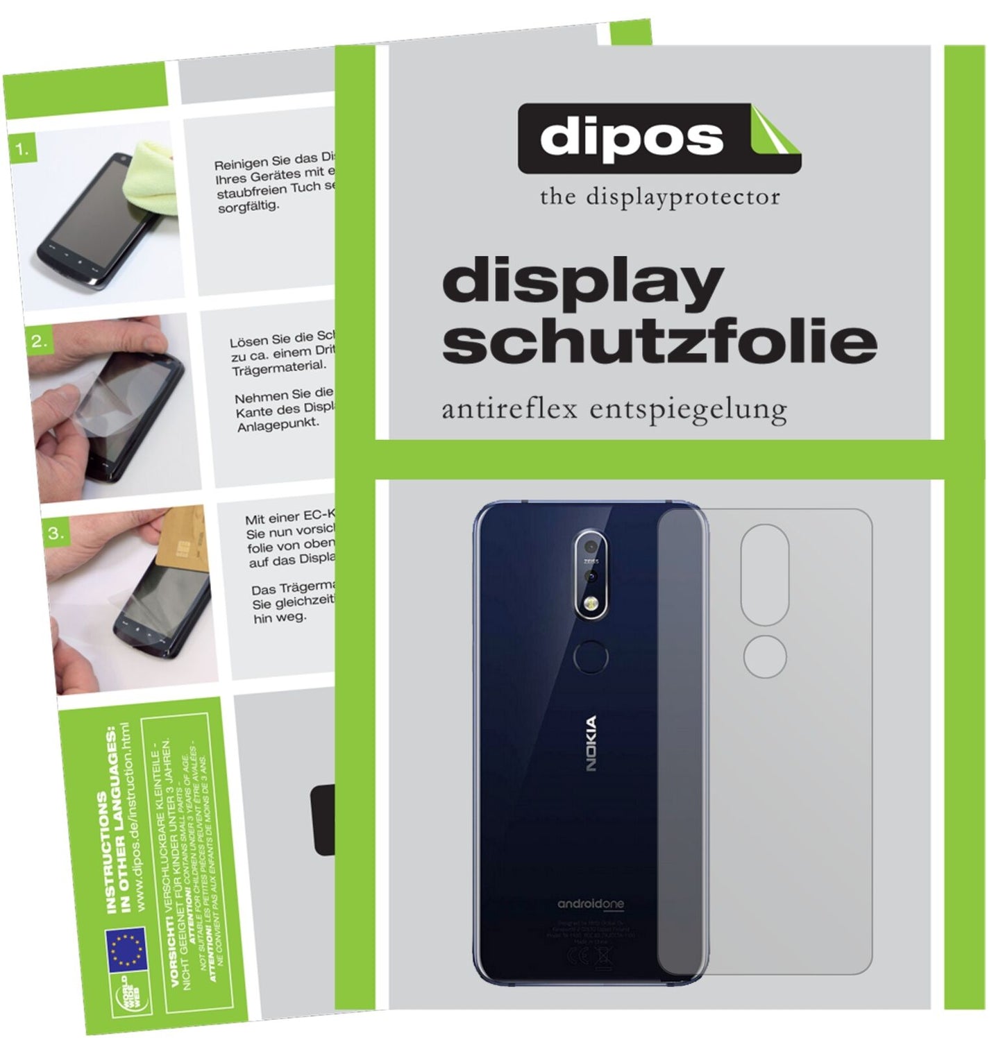 1x Schutzfolie matt für Nokia X7 (2018) Rückseite Display-Schutzfolie