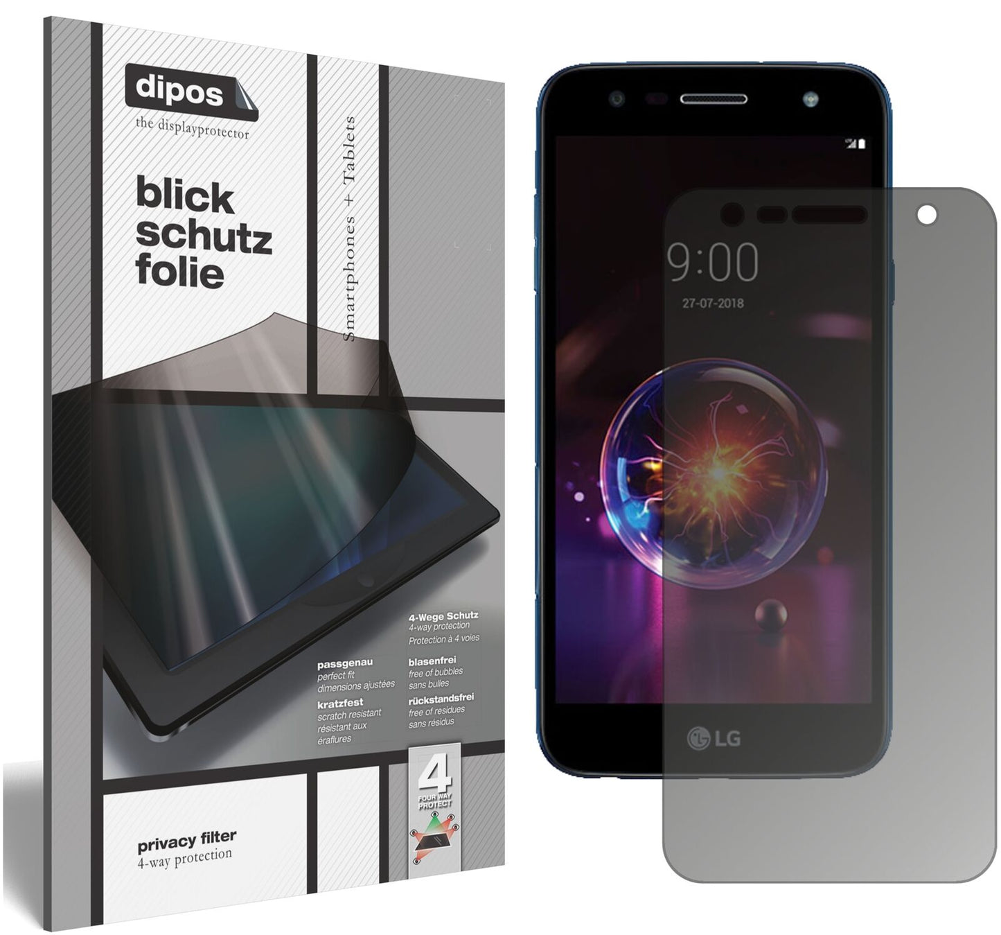 Blickschutzfolie für LG X power 3 matt Schutzfolie Privacy