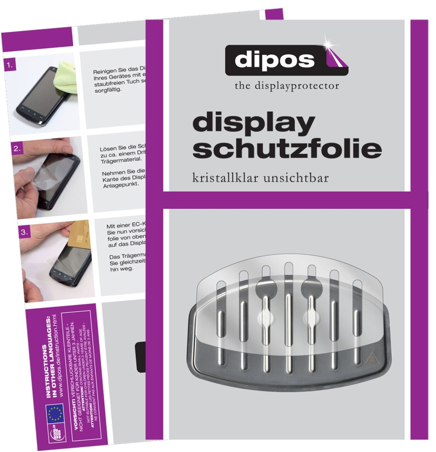1x Schutzfolie klar für Krups EA 8105 Tropfblech Display-Schutzfolie