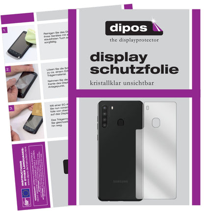 5x Schutzfolie klar für Samsung Galaxy A21 Rückseite Display-Schutzfolie