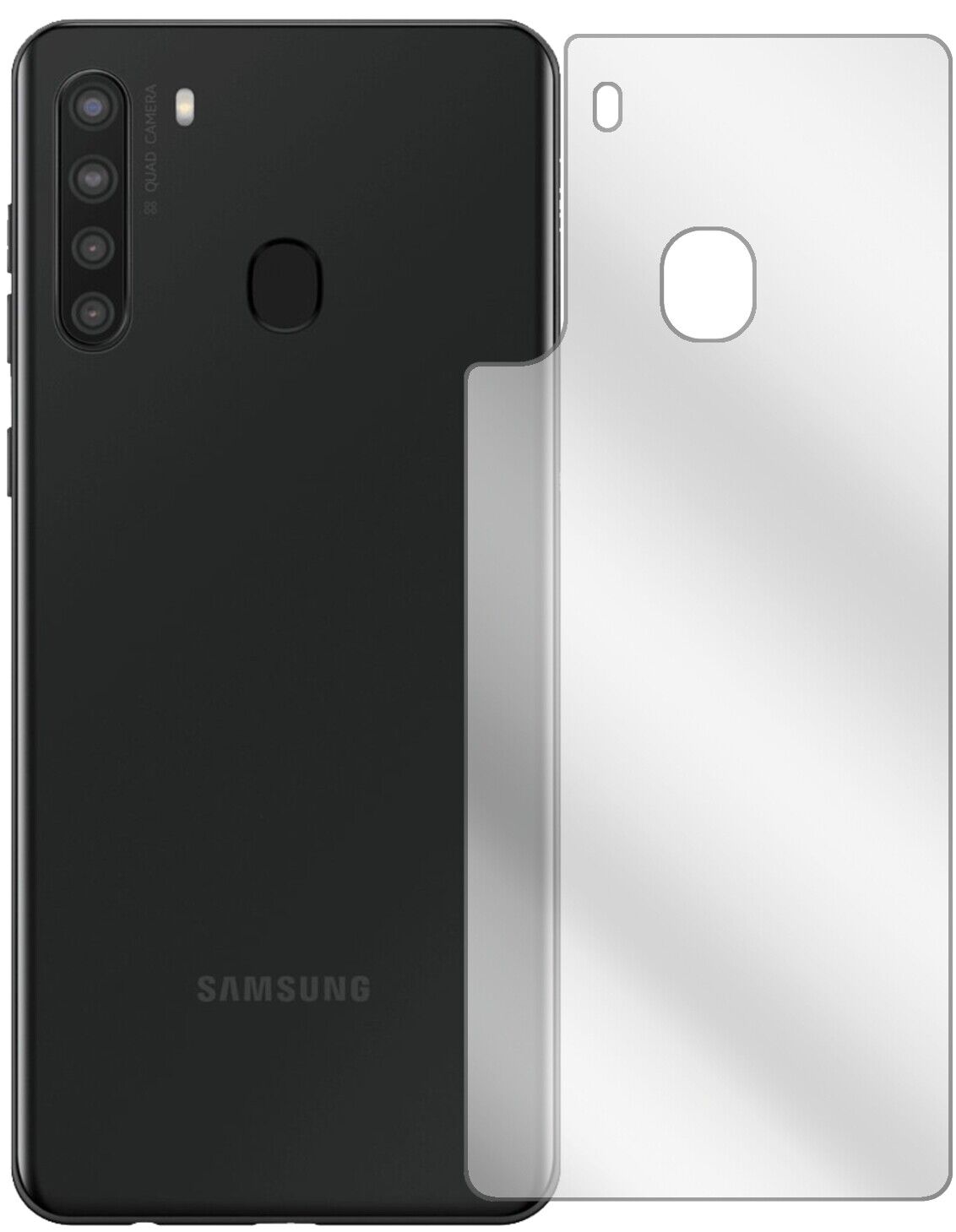 5x Schutzfolie klar für Samsung Galaxy A21 Rückseite Display-Schutzfolie