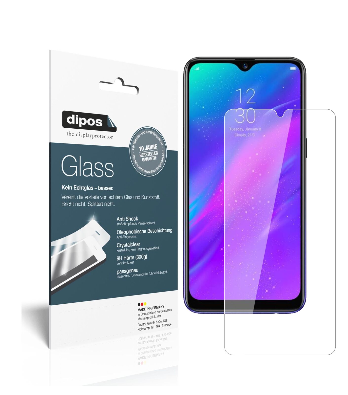 1x 9H Schutzfolie für Oppo Realme 3 Panzerfolie