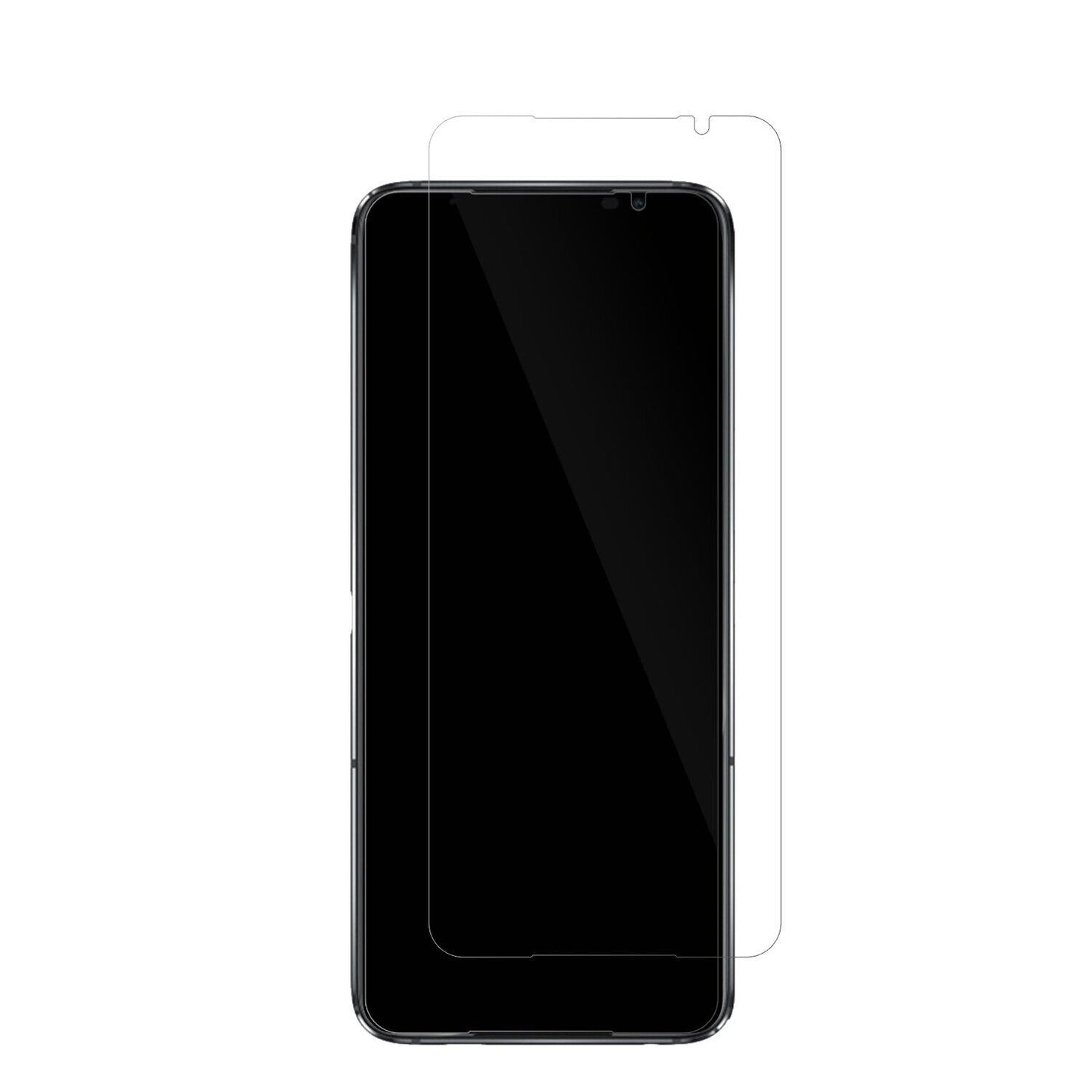ASUSROG Phone 6D mit aufgebrachter dipos Displayschutzfolie, glasklare Darstellung ohne Einschränkungen