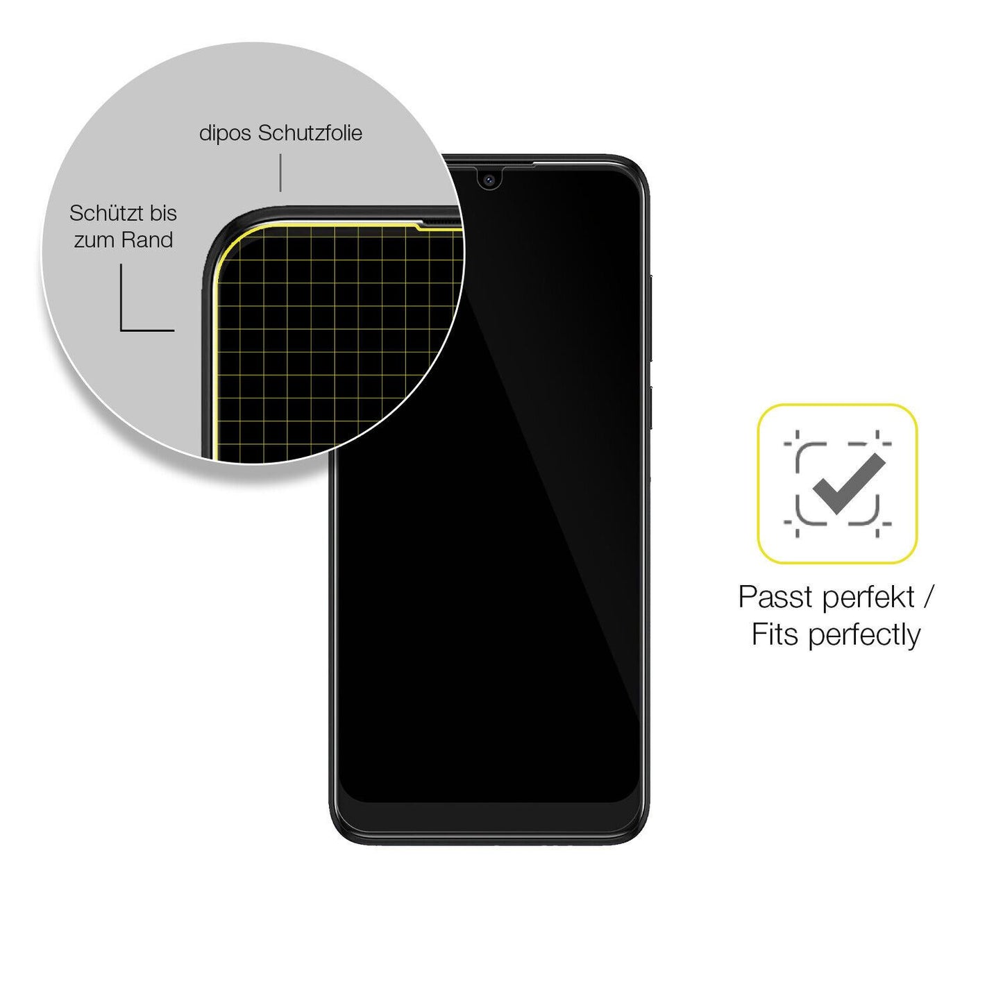 2x Screen Protector for alcatel 3L 2020 Protective Film covers 100% dipos Flex