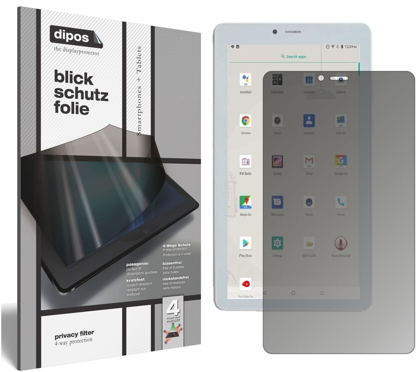 Blickschutzfolie für ibowin V7s 7 Zoll Tablet matt Schutzfolie Privacy