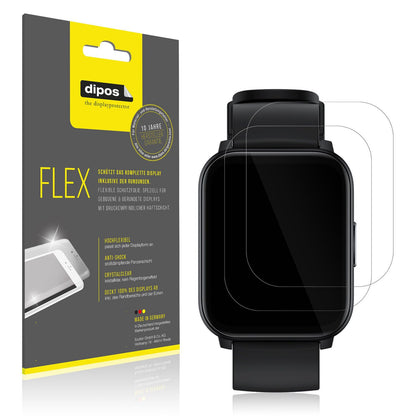 2x Screen Protector for Realme Watch S100 Protective Film covers 100% dipos Flex