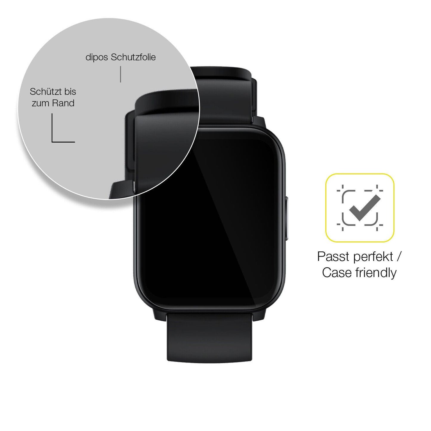 2x Screen Protector for Realme Watch S100 Protective Film covers 100% dipos Flex