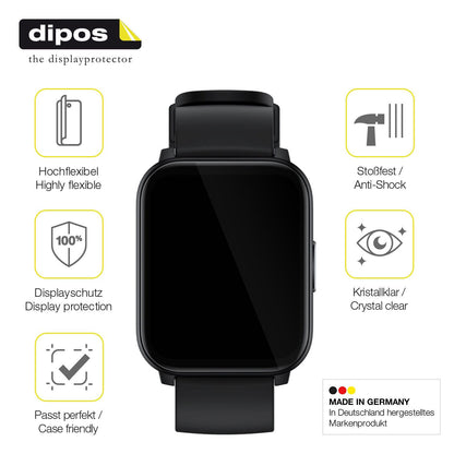 2x Screen Protector for Realme Watch S100 Protective Film covers 100% dipos Flex
