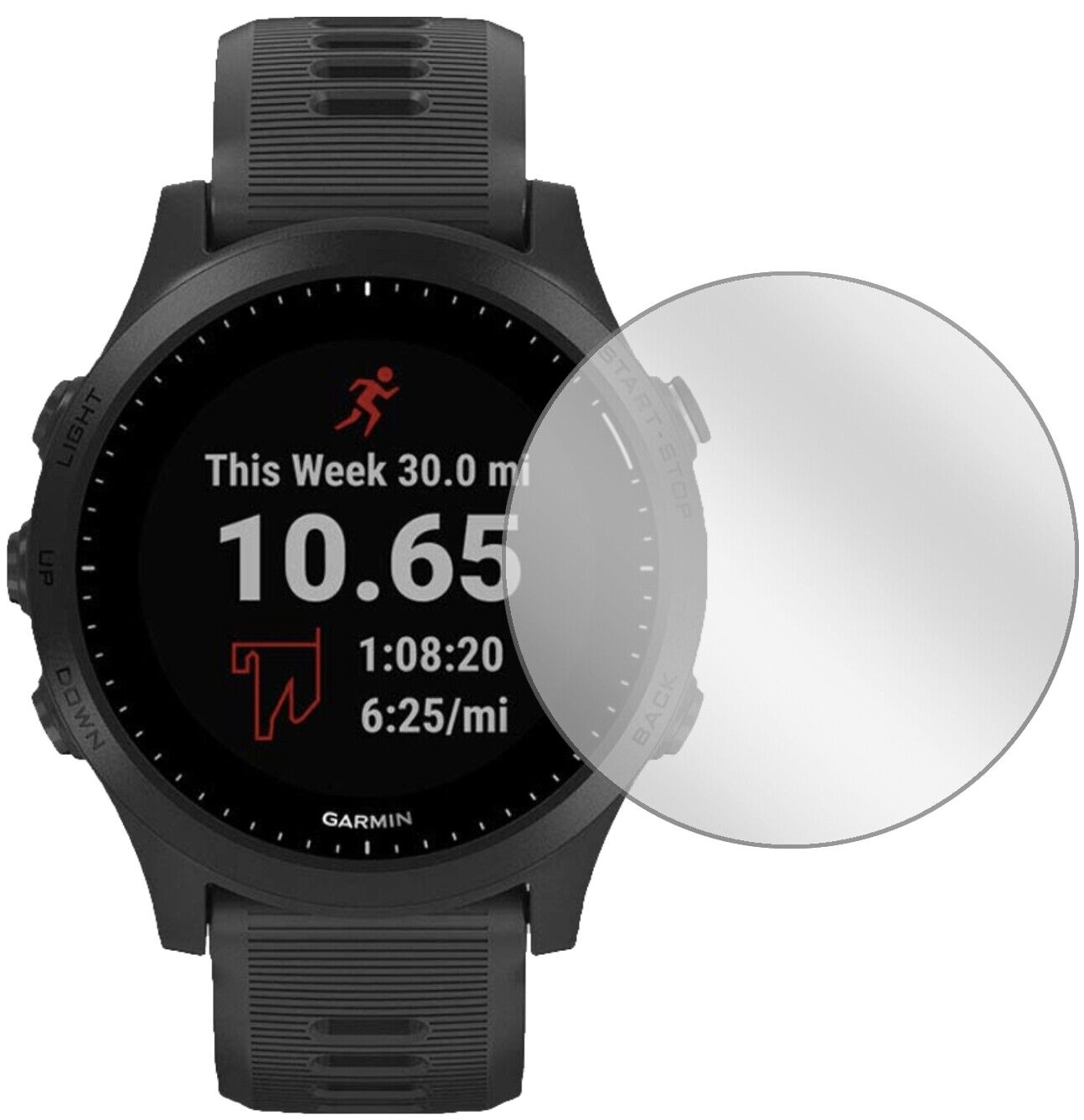 Klare Displayschutzfolie von dipos passend für Garmin Forerunner 245, präziser Zuschnitt und blasenfrei montiert