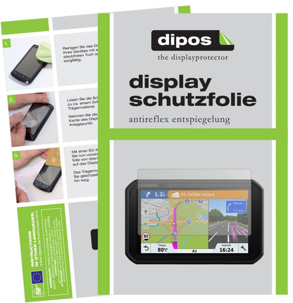 GarminDezlcam 785 LMT-D EU mit aufgebrachter dipos Displayschutzfolie, die lästige Fingerabdrücke minimiert