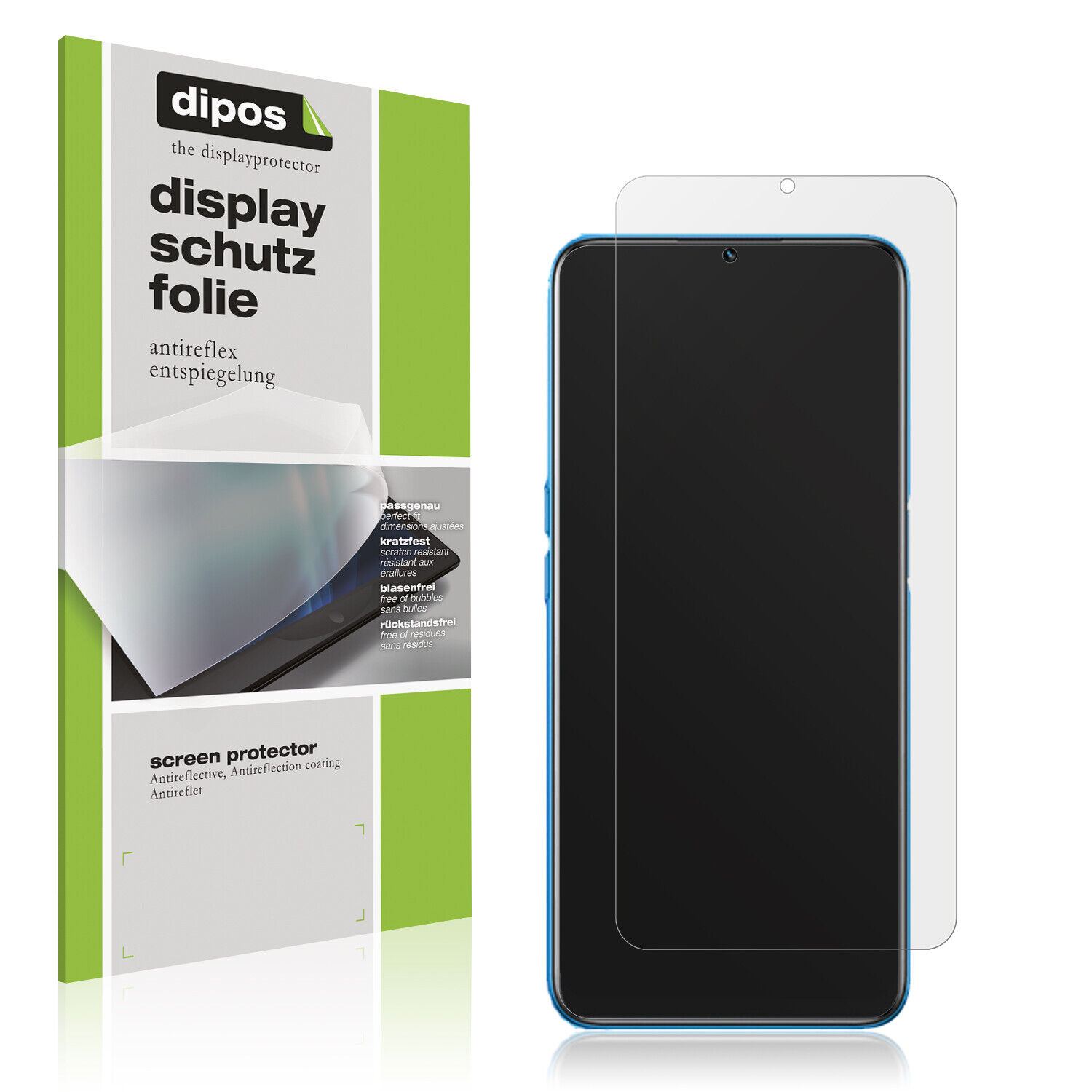 Matte Displayschutzfolie von dipos passend für Realme V11S, präziser Zuschnitt und blasenfrei montiert