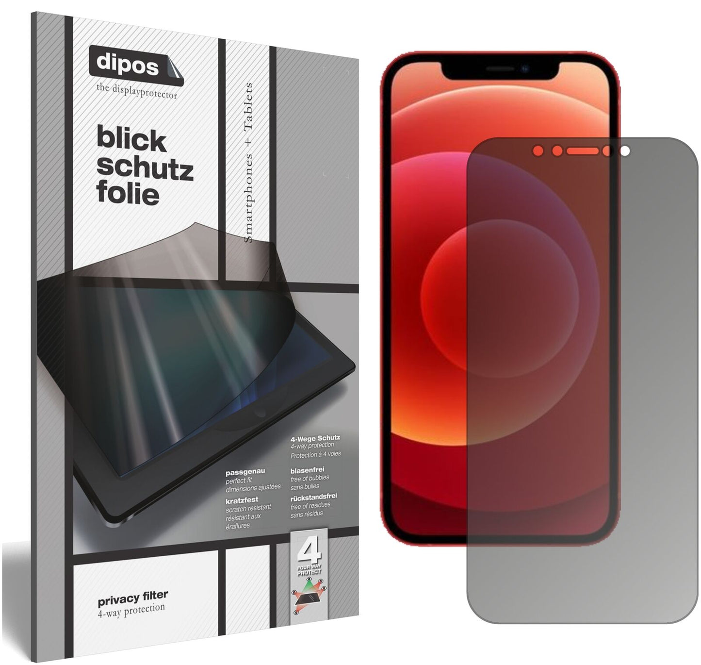 Screen Protector for Apple iPhone 12 Privacy Filter 4-Way Protection dipos