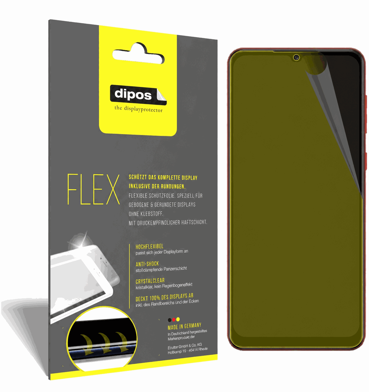 2x Full Cover Screen Protector for Samsung Galaxy F02s – Covers Curved Edges | dipos