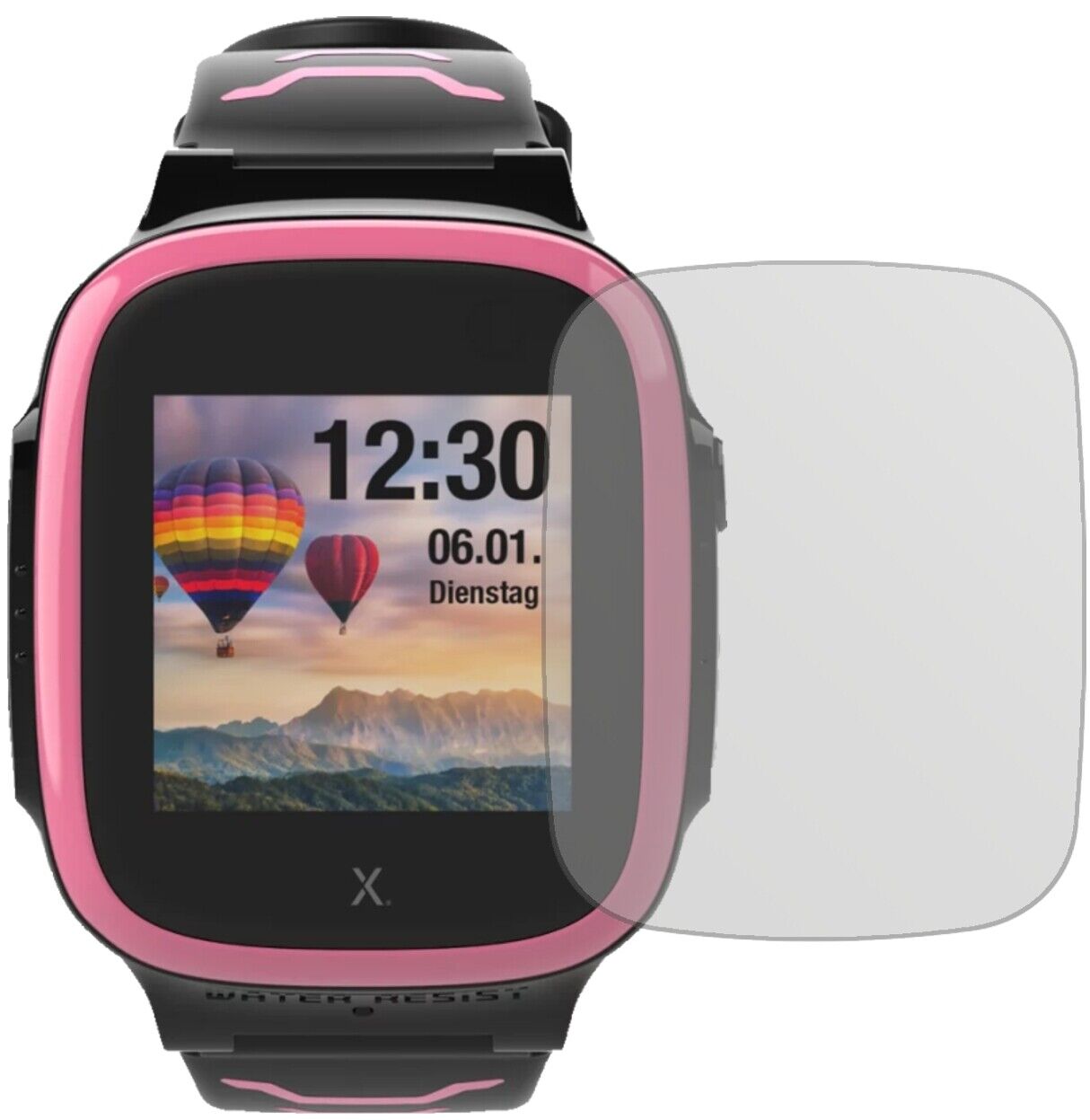 XploraX5 Play mit aufgebrachter dipos Displayschutzfolie, die lästige Fingerabdrücke minimiert