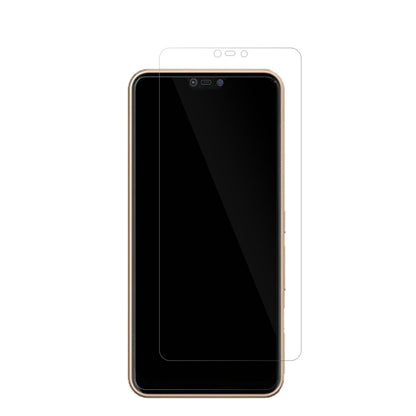 FujitsuArrows M05 mit aufgebrachter dipos Displayschutzfolie, glasklare Darstellung ohne Einschränkungen