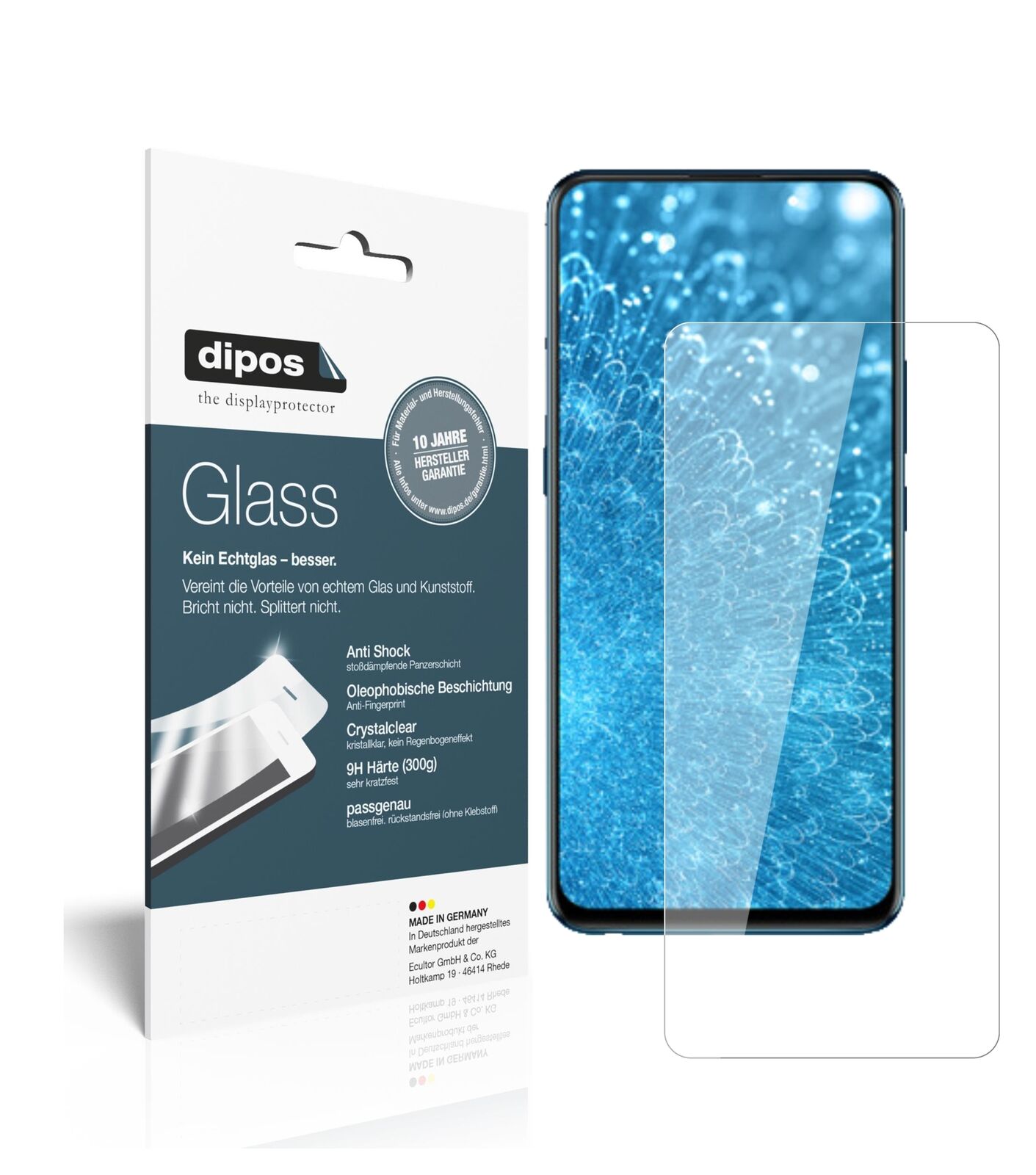 VivoS1 Pro mit aufgebrachter dipos Flex Schutzfolie, glasklare Darstellung ohne Einschränkungen