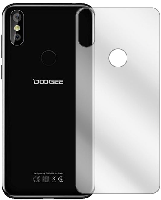 Klare Displayschutzfolie von dipos passend für Doogee Y8 Rückseite, präziser Zuschnitt und blasenfrei montiert