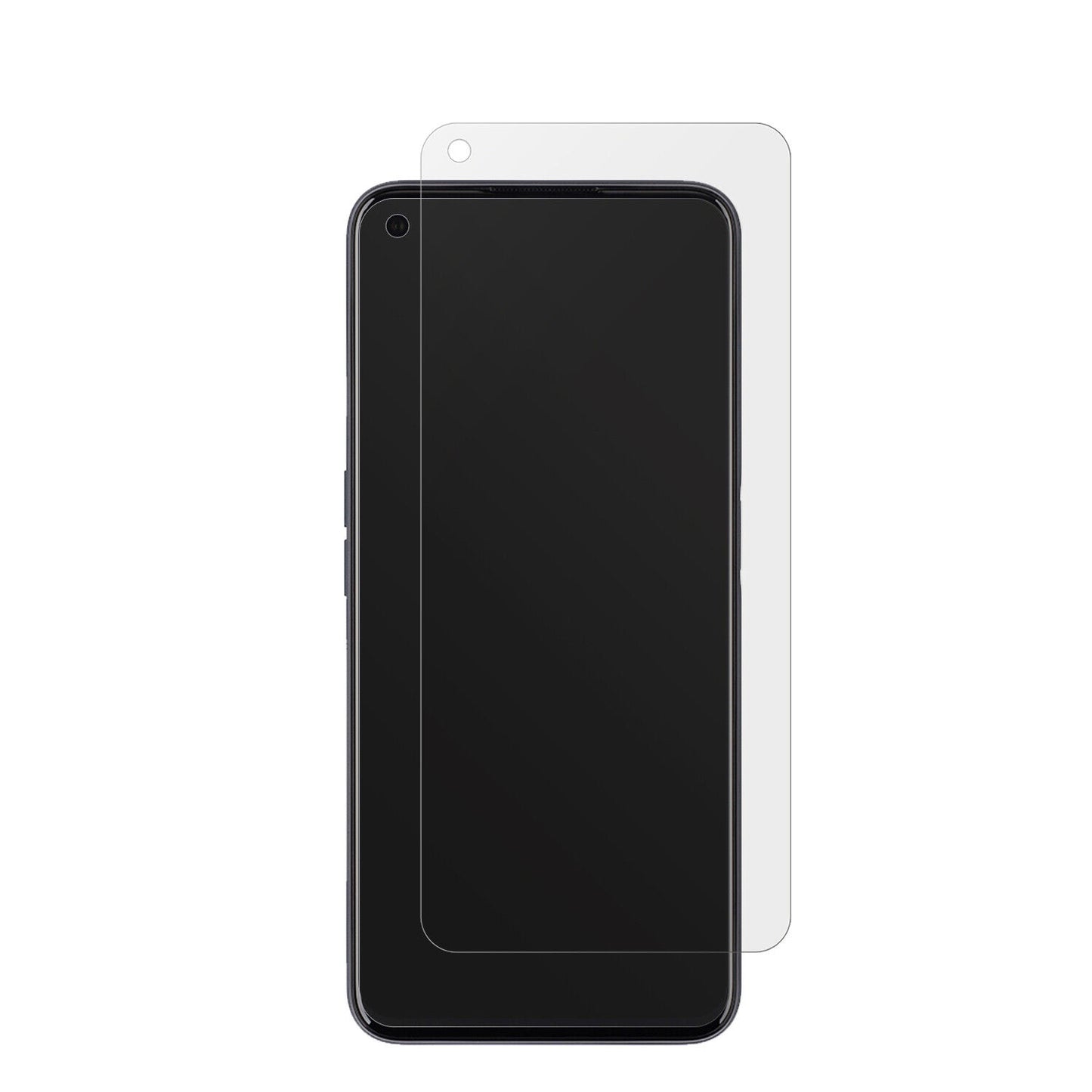 Realme9 5G mit aufgebrachter dipos Displayschutzfolie, die lästige Fingerabdrücke minimiert