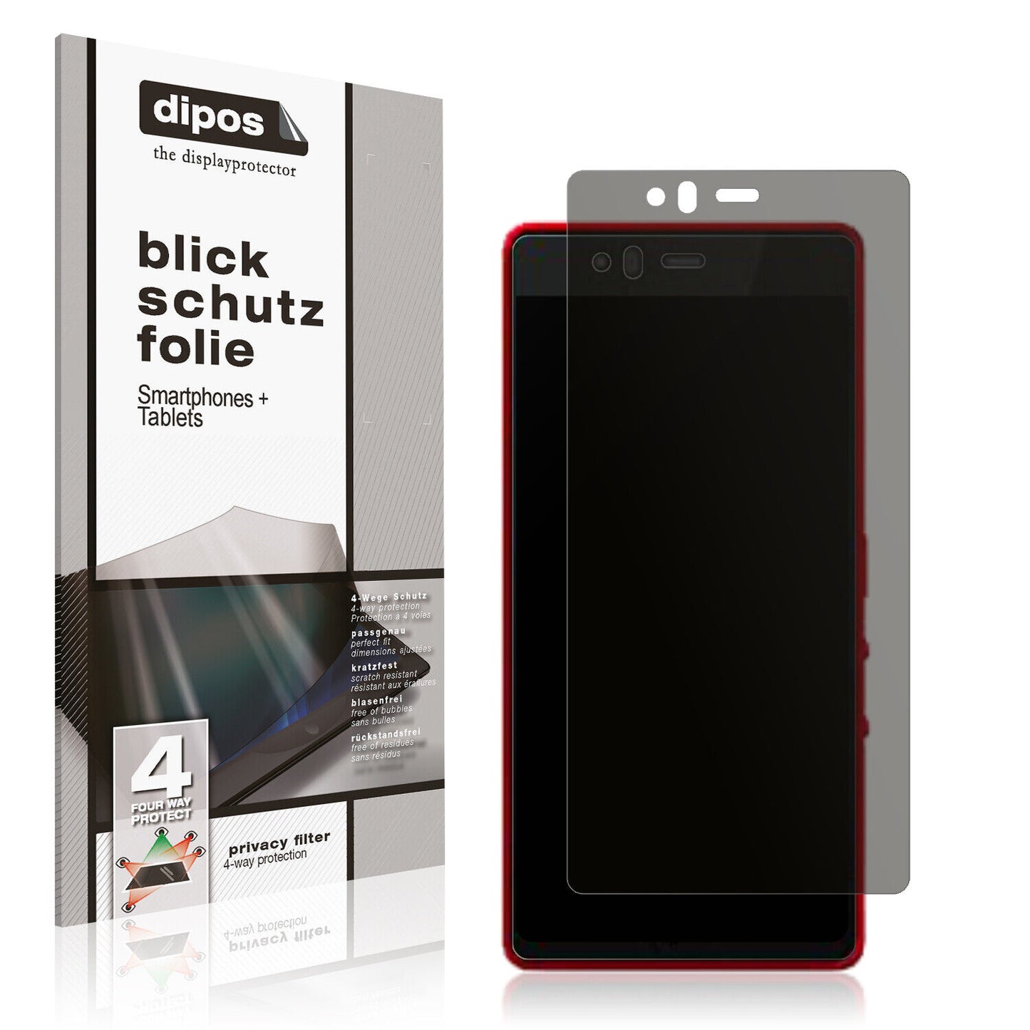Blickschutzfolie für Fujitsu Arrows M04 Premium matt Schutzfolie Privacy