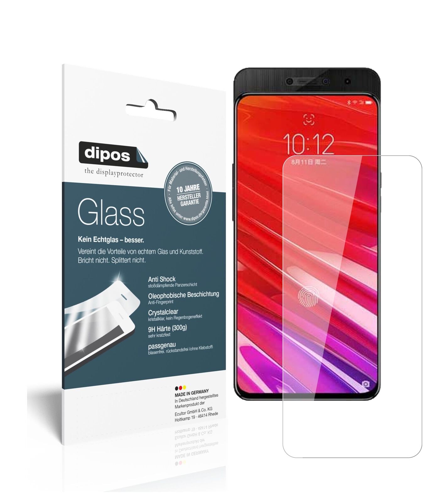 LenovoZ5 Pro mit aufgebrachter dipos Flex Schutzfolie, glasklare Darstellung ohne Einschränkungen