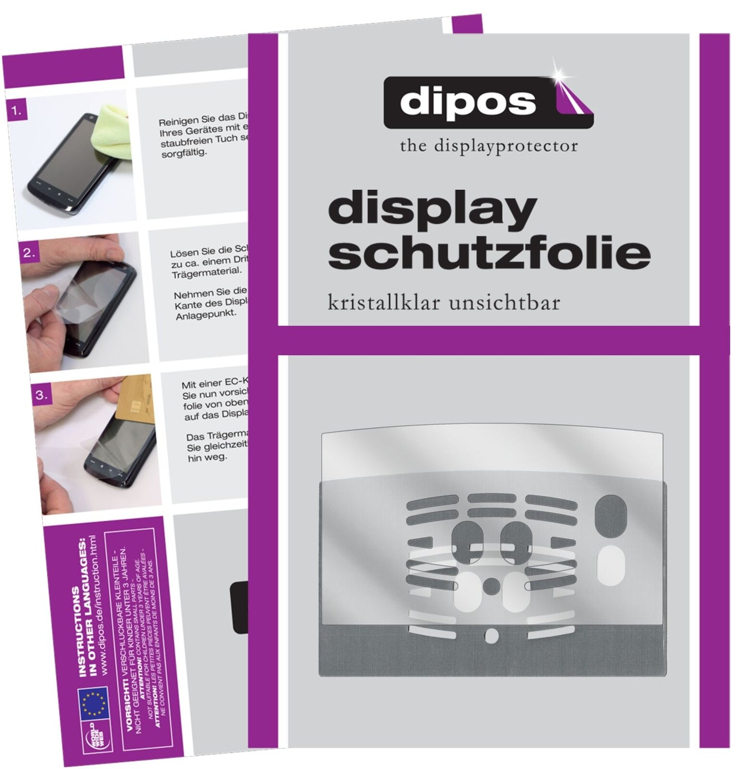 DeLonghiECAM 23.466.B Cappuccino Tropfblech mit aufgebrachter dipos Displayschutzfolie, glasklare Darstellung ohne Einschränkungen