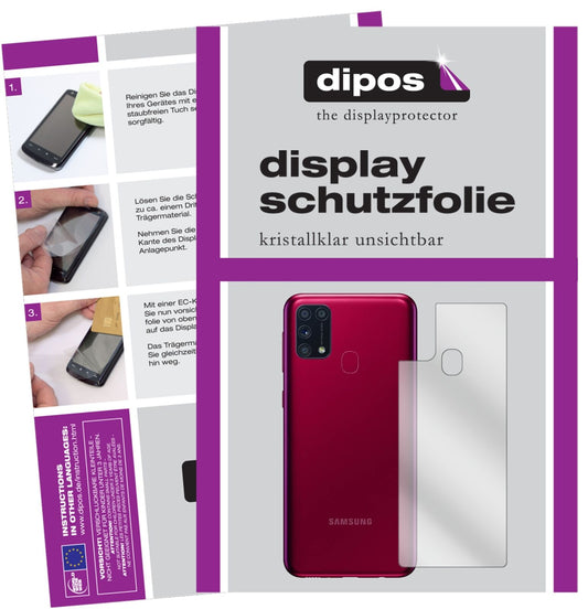 1x Schutzfolie klar für Samsung Galaxy M31s Rückseite Display-Schutzfolie