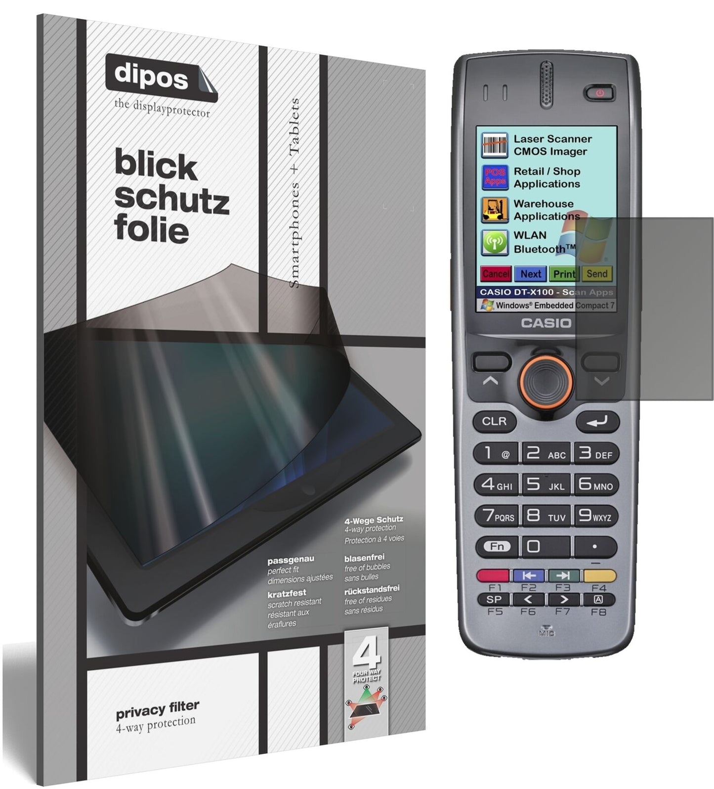 Blickschutzfolie für Casio DT-X100 matt Schutzfolie Privacy